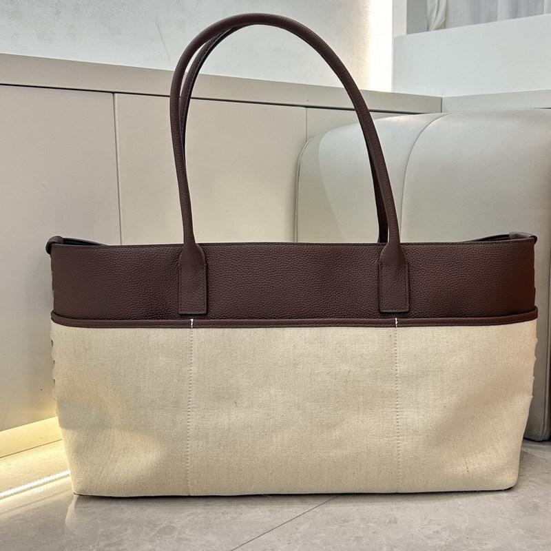 

New old money wind tote bag genuine leather first layer cowhide splicing canvas bag large capacity handbag bag 46cm*19cm*17cm