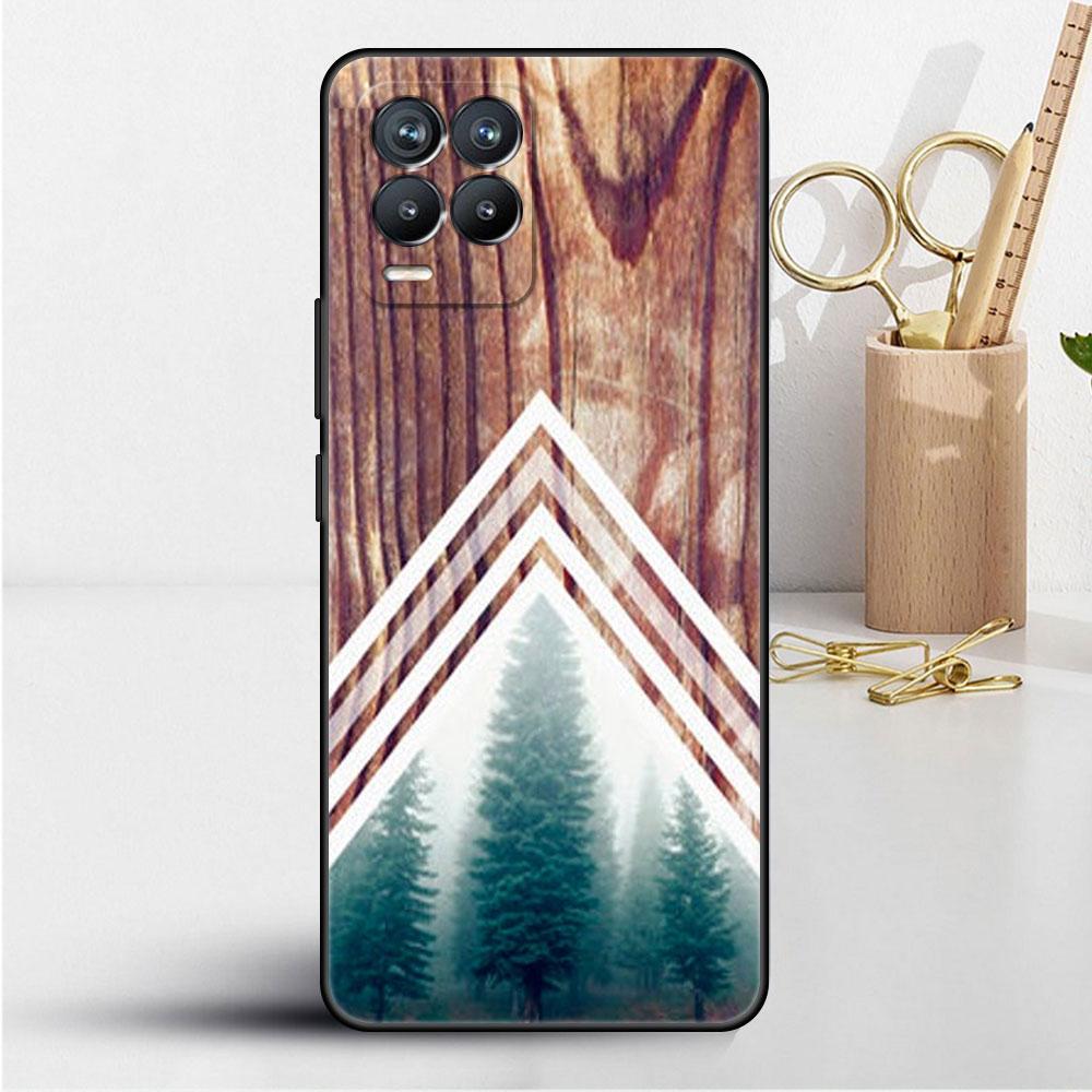 Wald Geometrie Holz Natur Hülle Für Realme 8 C21y GT Neo 2 3 8i C21 7 C11 6 C12 C35 C3 GT 9 Pro C12 Silikon TPU Handyhülle