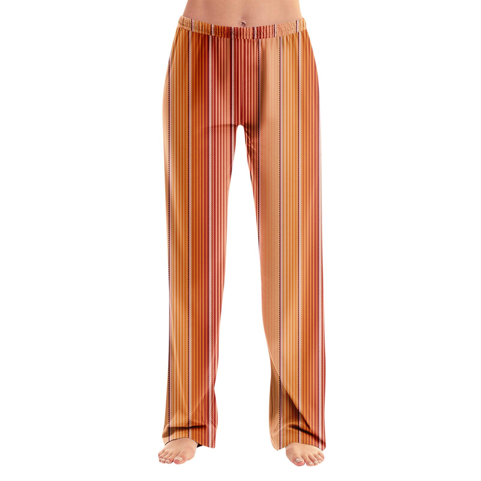 

Пижамные штаны в стиле аниме, повседневные брюки с эластичной резинкой на талии, удобные прямые свободные брюки для йоги S шафрановый