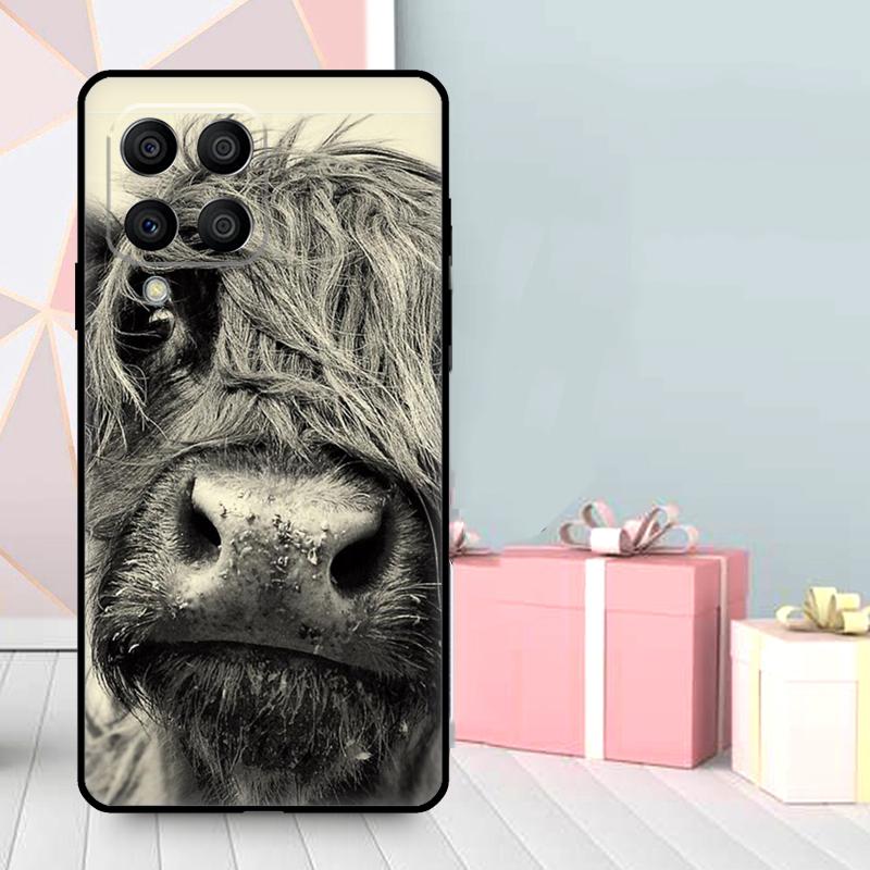 Cute Highland Cow Case For Samsung Galaxy M16 M31 M21 M13 M33 M53 M15 M35 M55 M36 M56 M12 M32 M52 M14 M34 M54