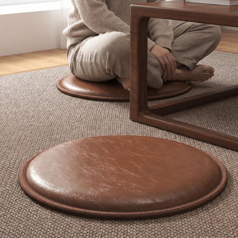 Round Leather Cooling Cushion Japanese Style Bay Window Pad Stool Pad Sitting Seat Pad Hotel
