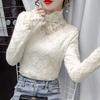 Modisches hochgeschlossenes Spitzen-Camisole in Übergröße für Damen im Frühling und Herbst, süßes, einfarbiges Tanktop