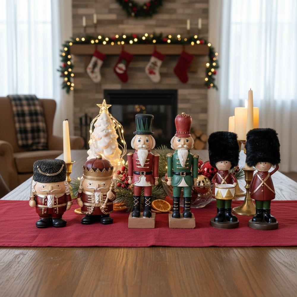 Cartoon Christmas Resin Nutcracker Hand Painting Handcrafted Nutcracker Puppet Pendant Standing Christmas Tree Accessory