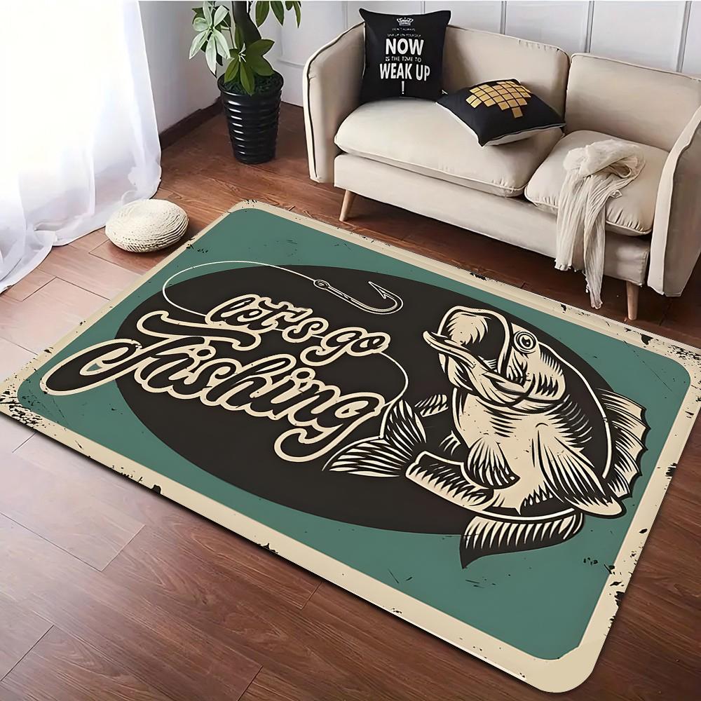 Nash Fishing Carpet Bedside Floor Mat Anti-slip Bedside Area Rugs for Living Room Decor Mat Gift for Friend
