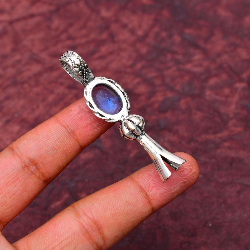Awesome Tanzanite Gemstone Pendant: 925 Sterling Silver Handmade Pendant Necklace Jewelry