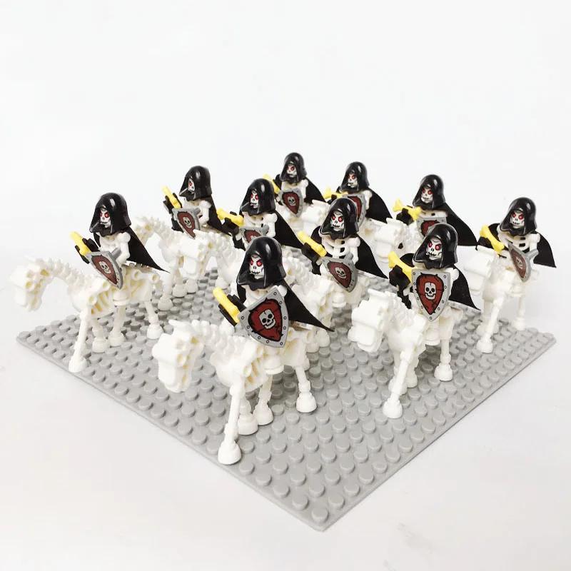 10 Sets Medieval Knights Dark Sauron Battle Figures Rohan Warrior With Horse Sword Building Blocks Kids Educational Toys Gifts