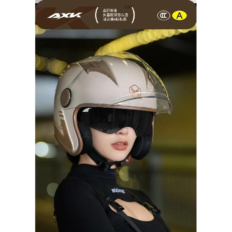 Motorcycle Helmet Winter Warm Ear Protection Electric Half Helmet All Season Universal Safety Helmet Double Lens