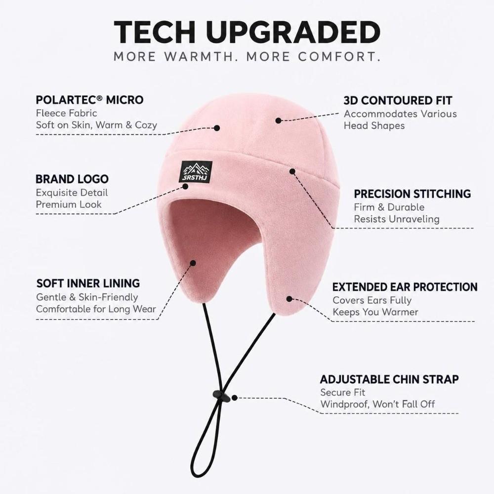 Cold Resistant Fleece Trapper Hat Warm Ear Protection Cold Resistant Hat  Outdoor Activities