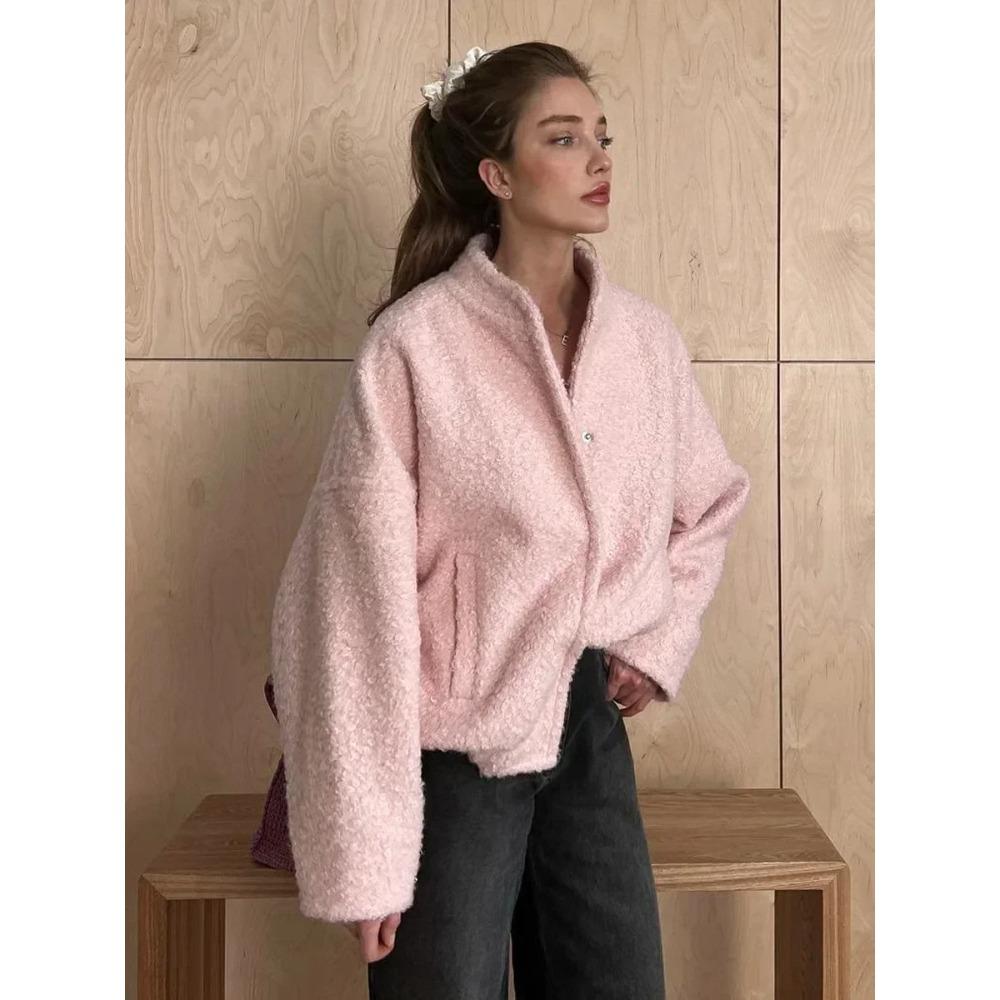 Women's Chic Short Fur Jackets Loose Casual Cardigan  Autumn Winter Thick Warm Fashion Solid Color Short Coat