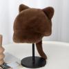 Cosplay Black Cat Baseball Cap Lovely Tail Peaked Cap Versatile Cat Ear Plush Hat  Winter