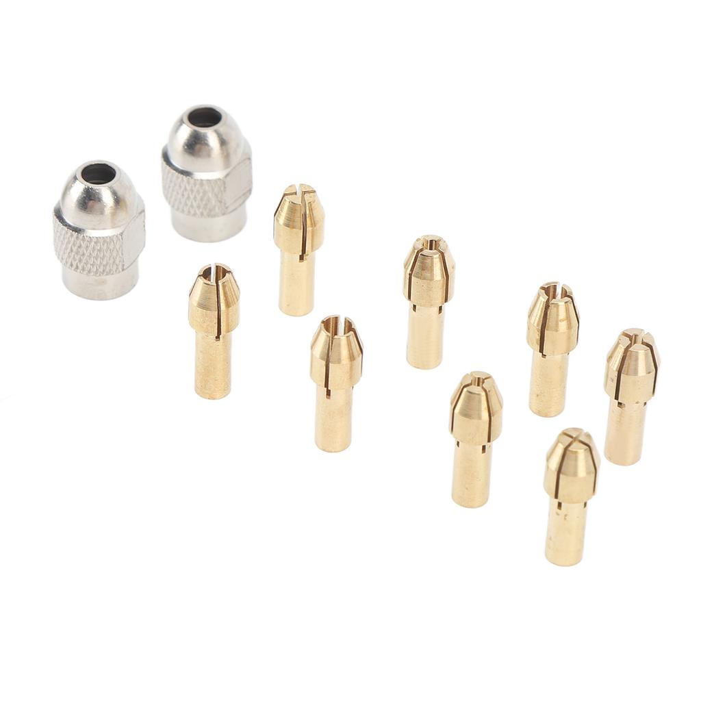 10PCS Drill Chuck Collet Set Brass Electric Drill Keyless Bit Collet Chuck Fast Change Adapter Tool