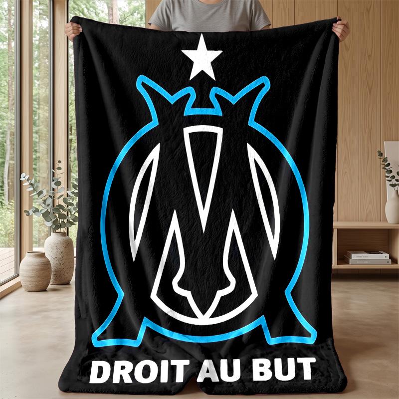 Olympique Marseille Theme blanket Soft Flannel Fleece Blanket Warm Lightweight Throw Blanket for Home Sofa Bed