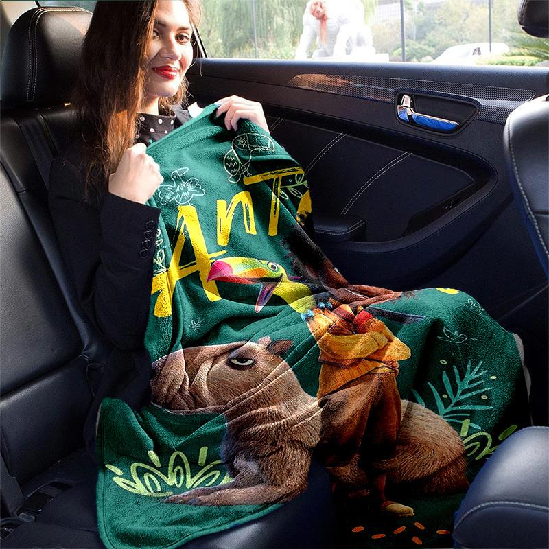1pc, Antonio's Adventure: A Cozy Home Decor Gift Soft Flannel Blanket for Bedroom, Living Room, Travel, Camping, Car