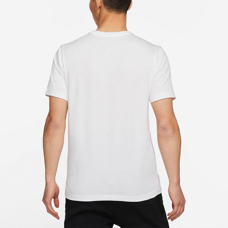Nike Cartoon Alphabet Logo Print Sports Crew Neck T-Shirt Men Tops White DB6152-100