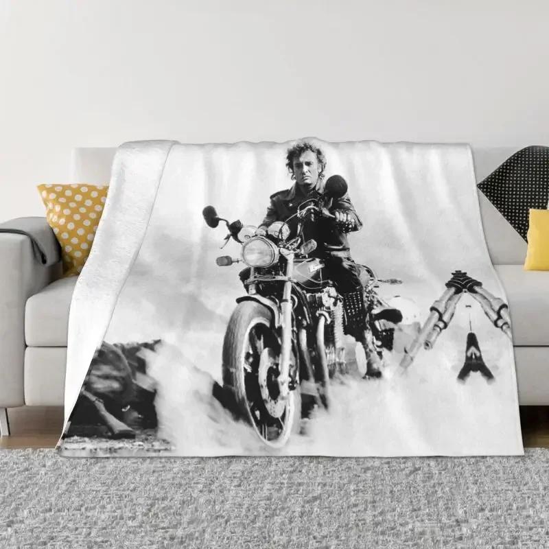 Johnny Hallyday Decken, warmer Flanell, französischer Sänger, Überwurf, Decke für Sofa, Büro, Tagesdecken
