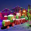 Christmas Decorations Santa Drive Train 3.6M/12FT Built-in LEDs Inflatable Toys Model Outdoor Ornament Xmas Party Garden Decor