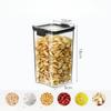 Square Transparent Storage Tanks for Grains and Cereals Kitchen Food and Snack Storage