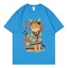 Unisexs Tshirt Summer Korean Edition New Pure Cotton Simple Cartoon Print Round Neck Short Sleeve Popular Casual Short Sl