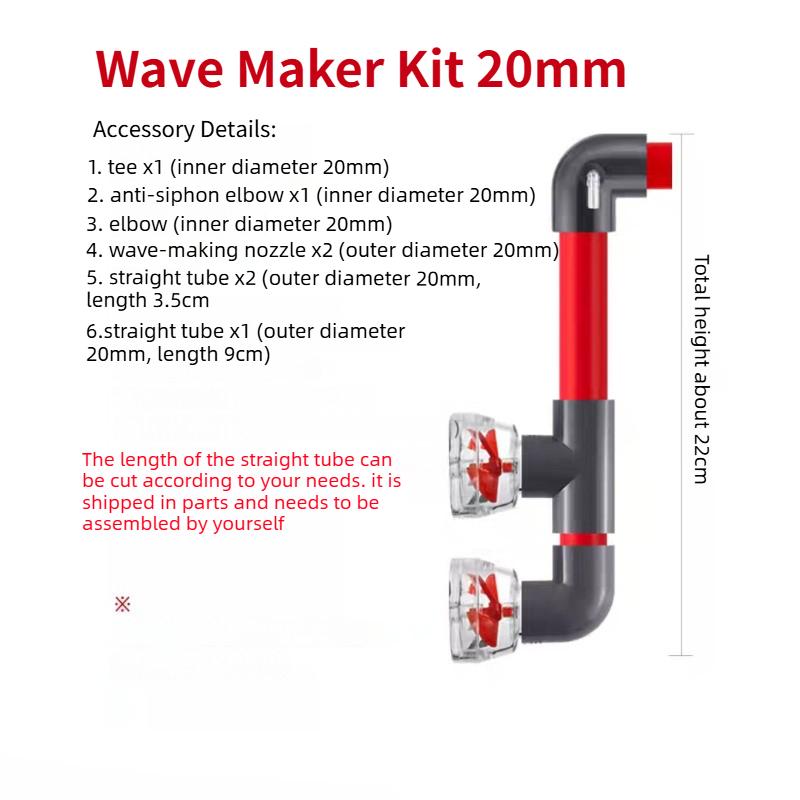 PVC DIY Auto-Rotating 5-Blade Fan Kit for Fish Tank Outlet Tube Accessories Fish Tank Outlet Aquarium Filter Screen Accessories