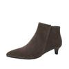 Krazing Pot Cow Suede Winter Round Toe Med Thin Heels Modern Boots Women Big Size 43 Zipper Basic Clothing Ankle Boots