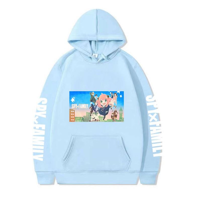Spy X Family Anime Printed Hoodie Men Women Unisex Oversized Fleece Sweatshirt With Ribbed Hem