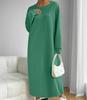 European & American Autumn/Winter Casual Long Sleeve Solid Color Sweatshirt Dress.