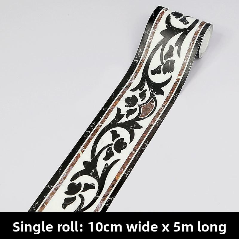 Bathroom Waist Line Sticker Self-adhesive Waterproof Living Room Bedroom Kitchen Skirting Line Tile Sticker Pvc Wallpaper Decorative Wall Sticker