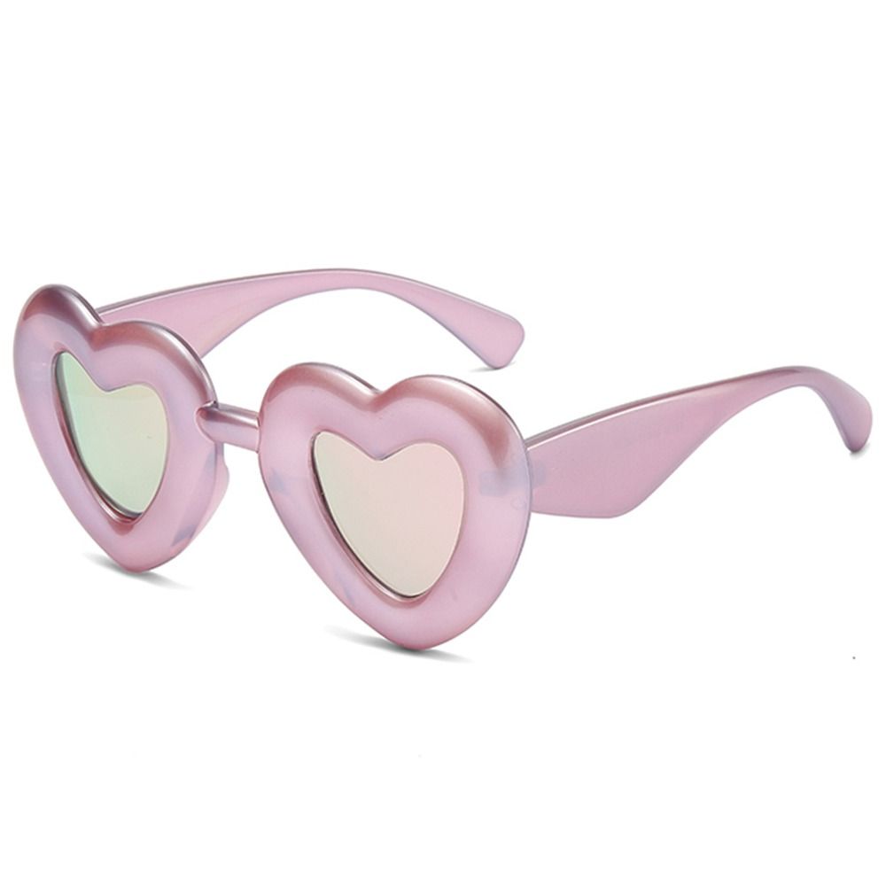 1pc Oversized Cute Heart-Shaped Inflated Sunglasses for Women Trendy Chunky Sun Glasses Retro Thick Frame Funny Shades
