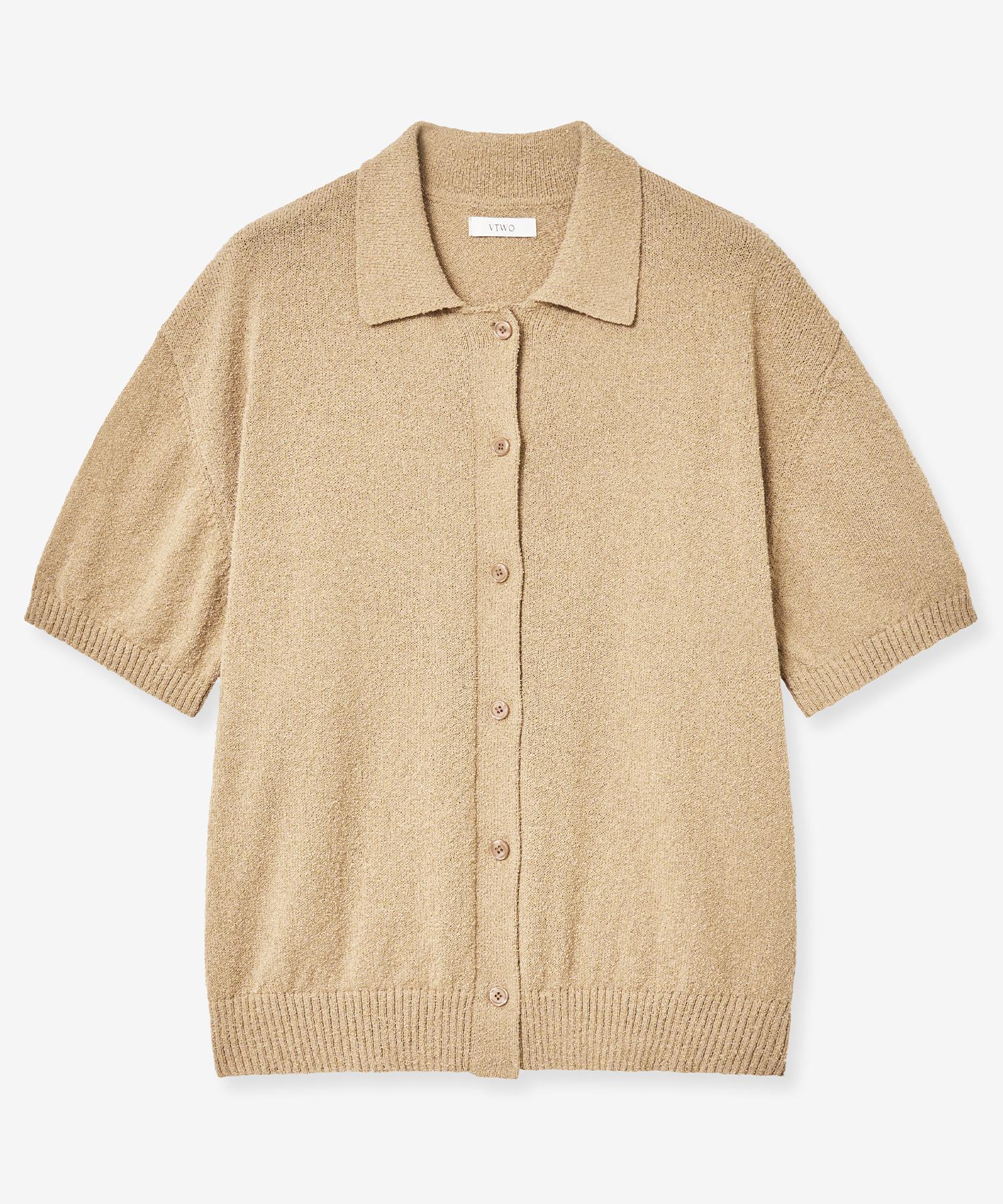 V2 Cool Washable Boucle Collar Knit (Beige) Beige/L