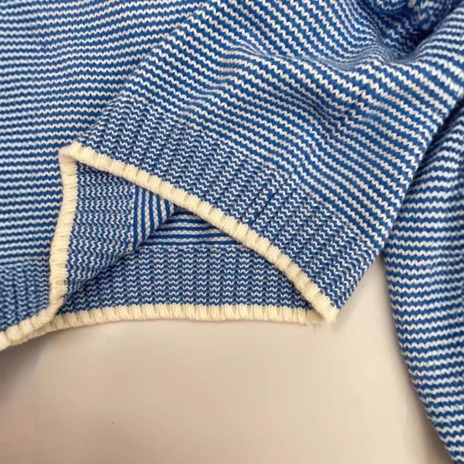 Kontrastowy sweter w paski, miękki, woskowany, damski, jesienno-zimowy, pogrubiony, wysokiej klasy, koreańska wersja luźnego swetra pulowera