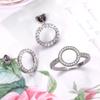 Fashion Versatile Dazzling Circle Stud Earrings with Crystal Cubic Zirconia Minimalist Earrings for Teens Women's Jewelry