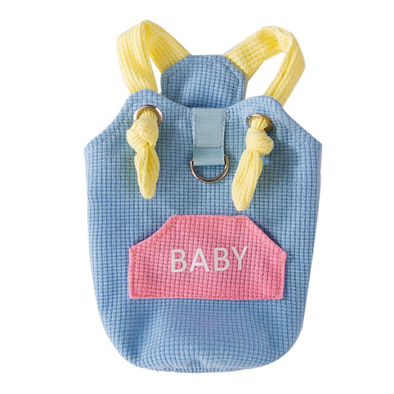 Macaron Pocket Traction Sling Dog Clothing Small Dog Teddy Bigbear Pomeranian Spring/Summer Thin Pet Clothing
