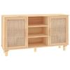 VidaXL Brown Buffet 105x30x60 Cm Solid Pine Wood and Natural Rattan 345641