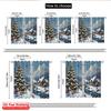 2pcs 2D Flat Printing Christmas Party Curtain Winter Village Snowing Night Snowy Polyester Without Electricity Party Decorations
