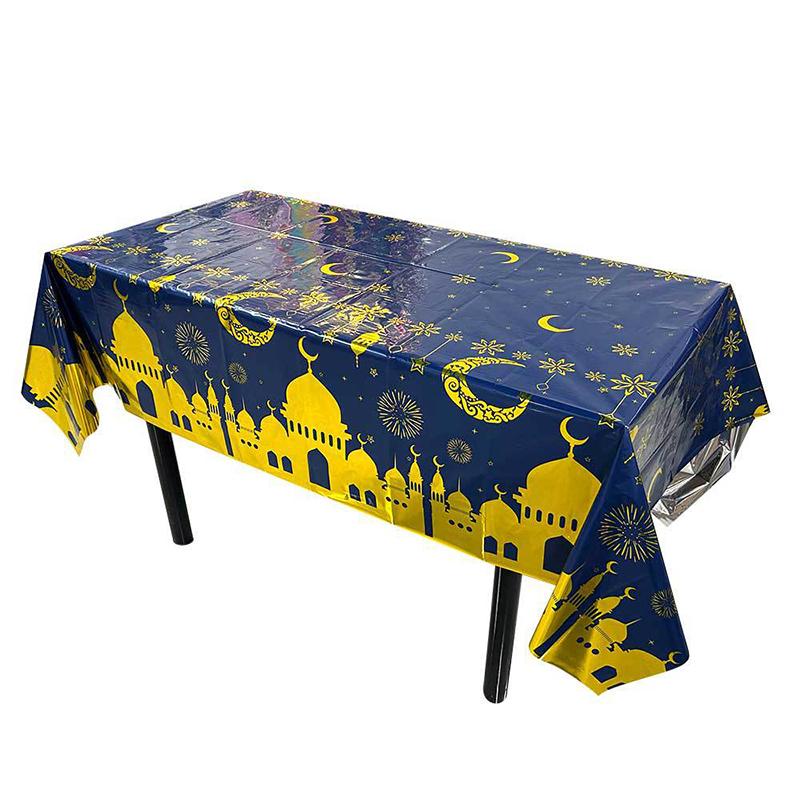 

Mubarak Moon Star Foil Balloon Eid Mubarak Party Decorations Ramadan Dinner Table Decoration Islamic Party Tablecloth Supplies