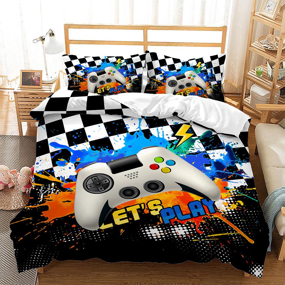 Gamepad Series Bed Three-Piece Quilt Cover 3D Digital Printing Kit Four-Piece Set