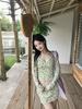 Korean-Style Early Spring Green Floral Camisole Tank Dress Set for Women - 2026.