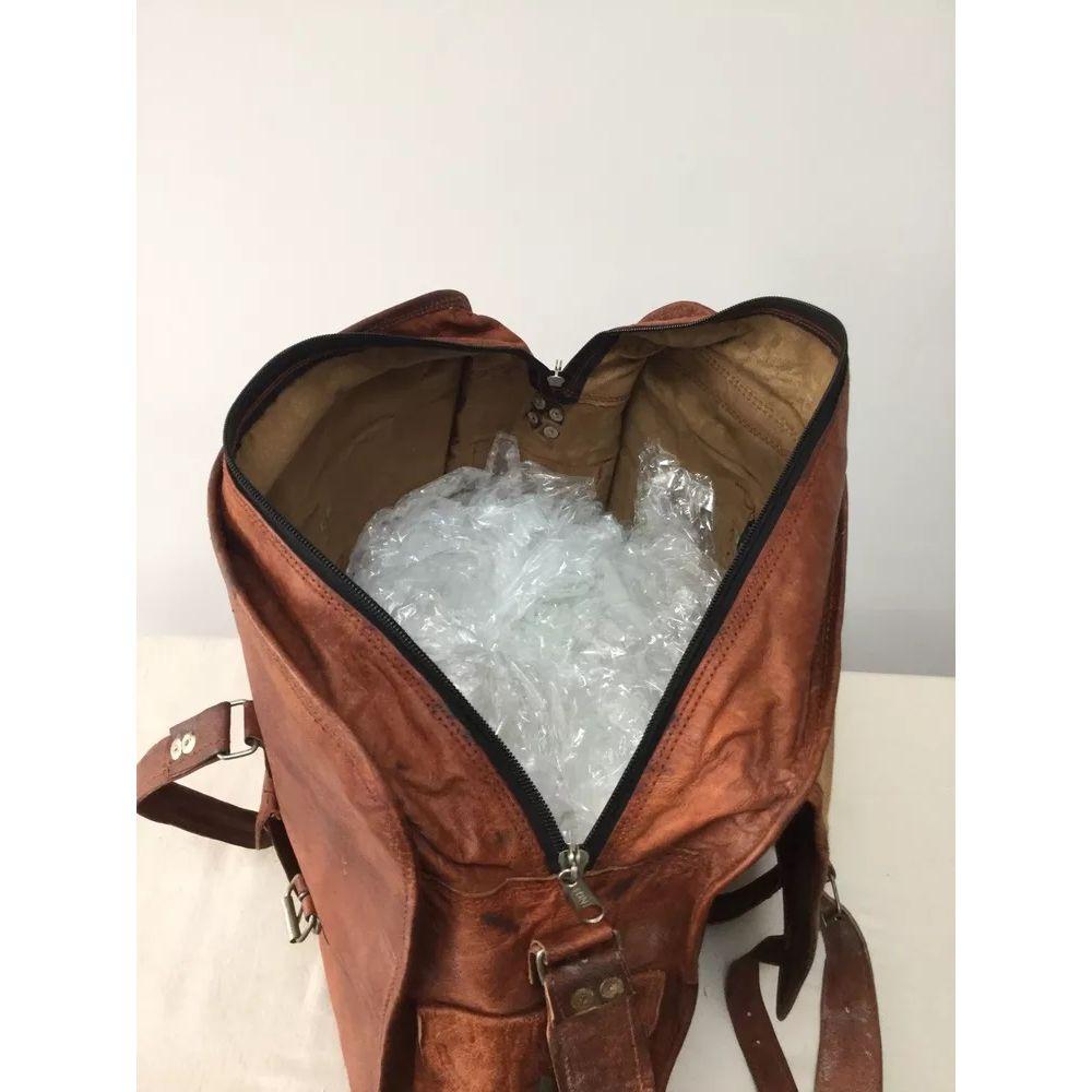 Reisetasche aus echtem Ziegenleder im Vintage-Stil, für unterwegs, Sporttasche