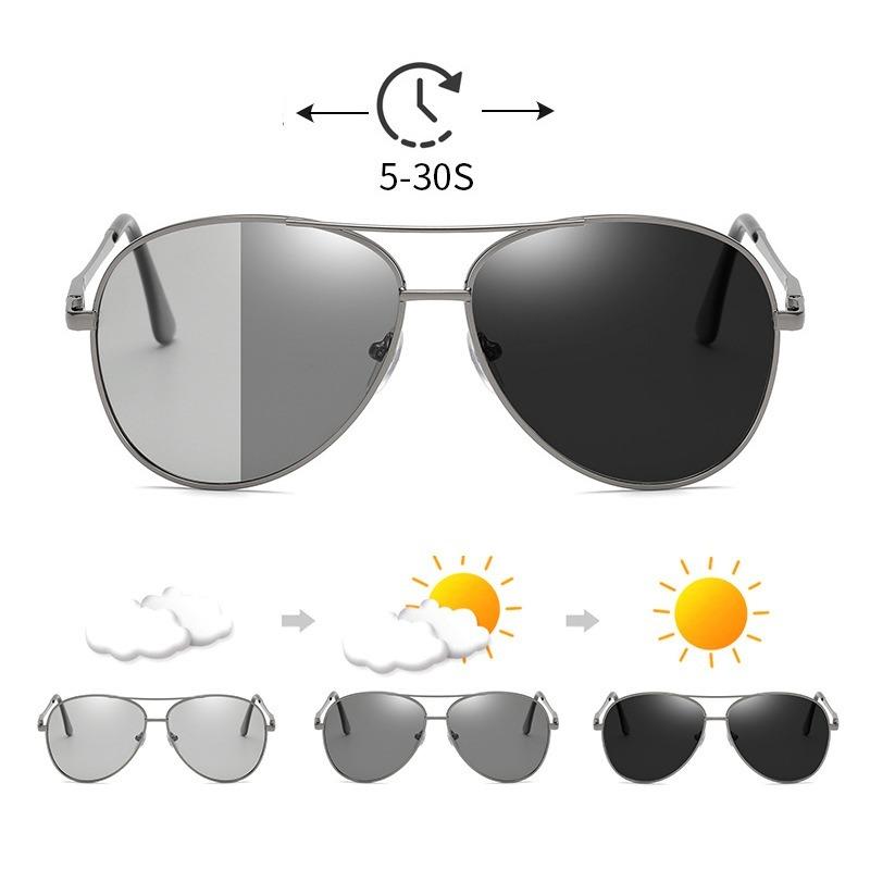 Classic Pilot Photochromic Sunglasses Men Safety Driving Sun Glasses Women Anti-Glare Change Color Day And Night Eyewear