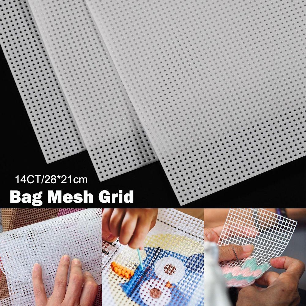Handbag Accessories 14CT Bag Mesh Grid White Black 28x21CM Bag Sheets Plastic Mesh Canvas Acrylic Yarn Crafting Knit