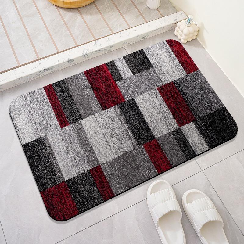 Wood Print Diatomaceous Floor Mat with Quick Drying Water Absorption Bathroom Simple and Non Slip Carpet for Entering The Door