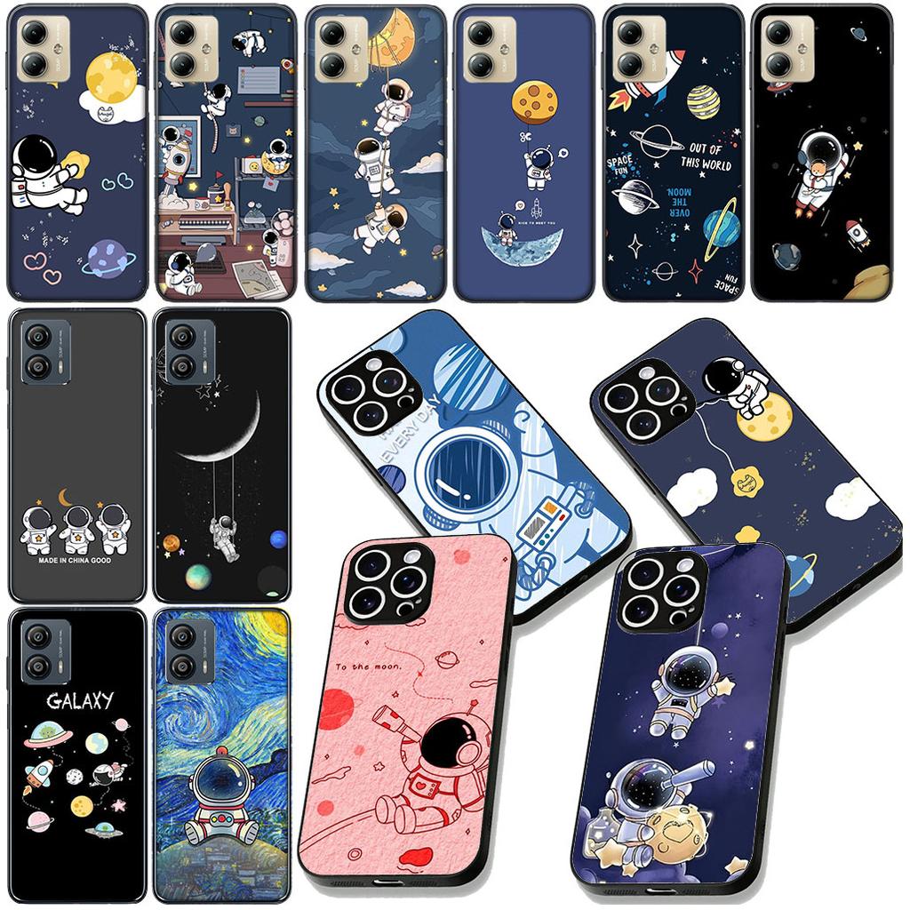 Galaxy Moon Sky Astronaut Stars Phone Case for Motorola Moto Edge 50 30 Fusion 40 NEO Ultra Pro G22 G23 G20 G35 G84 G13 G53