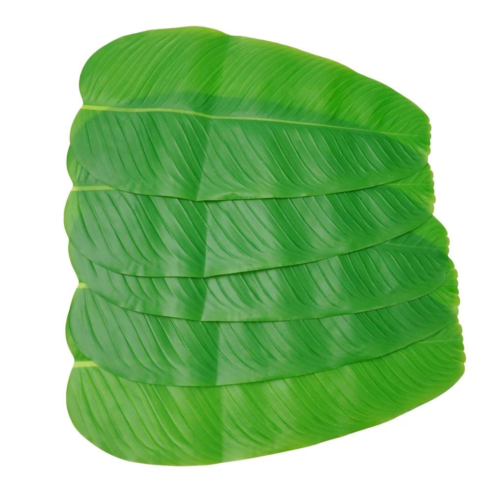 Green Artificial Banana Leaf Place Mats Large Drink Cup Coasters Green Plants Hawaiian Luau Party