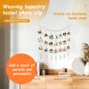 Wall Hanging Photo Display with 45 Clips Decorative Collage Picture Frame DIY Photo String with Wood Beads Garland for Bedroom