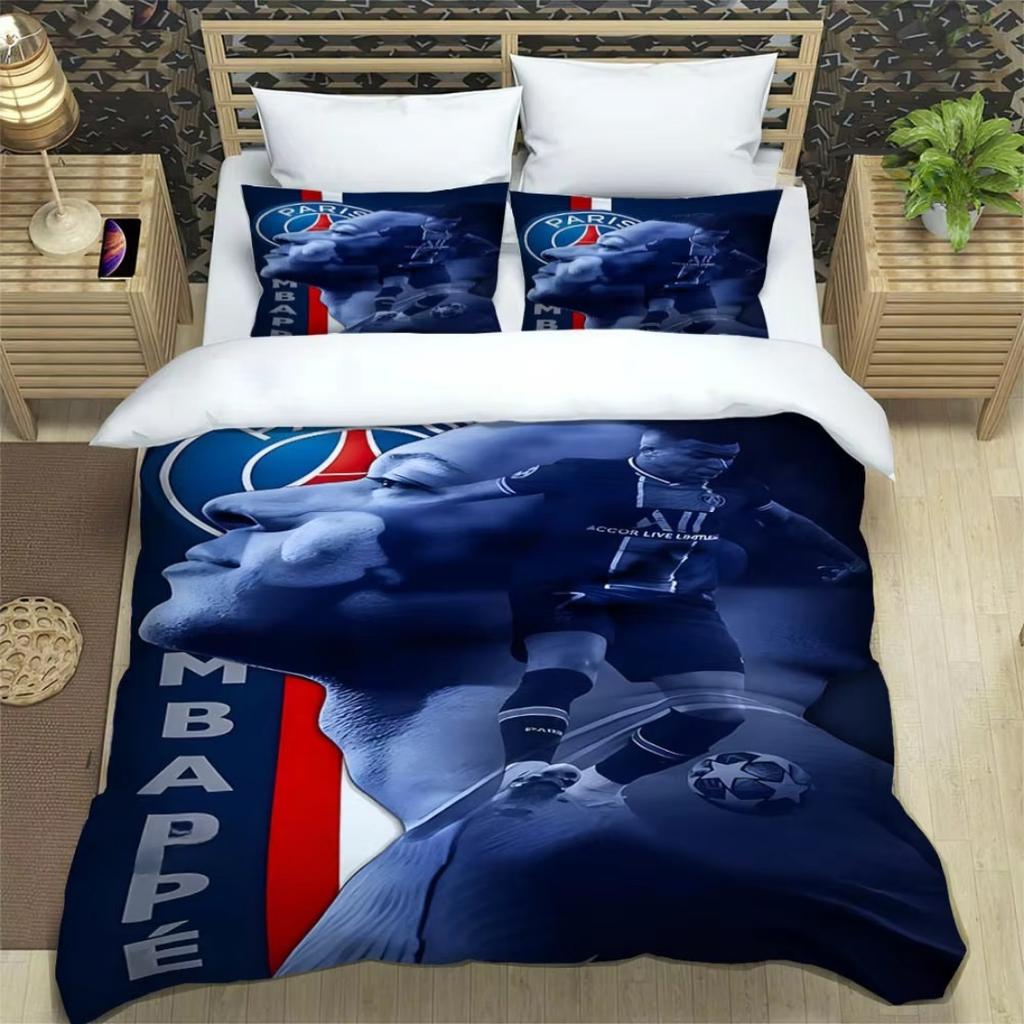 3D-Druck K-Kylian Mbappé Bettwäsche-Sets Fan-GeschenkMode Fußball M-Mbappe Bettbezug Steppdecke Bett Jugend Kinder Mädchen Jungen Geburtstag