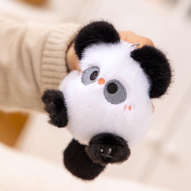 Cute Animal Panda Puppy Decompression Doll Plush Toy Bear Doll Girl Bag Keychain Small Pendant