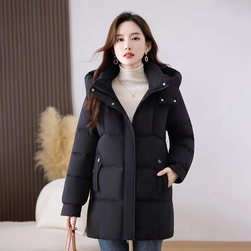 Down Padded Jacket Women's Winter Mid-length Padded Jacket Loose Thick Warm Fashion Padded Jacket Cold-proof Jacket