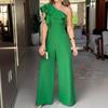 Schrägschulter Rüschen Design Plus Size Damen Jumpsuit