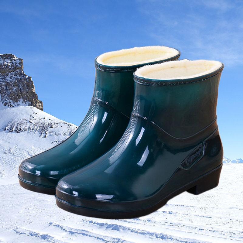 Rain shoes rain boots short tube fashion non-slip waterproof shoes water boots female adult cute overshoes summer