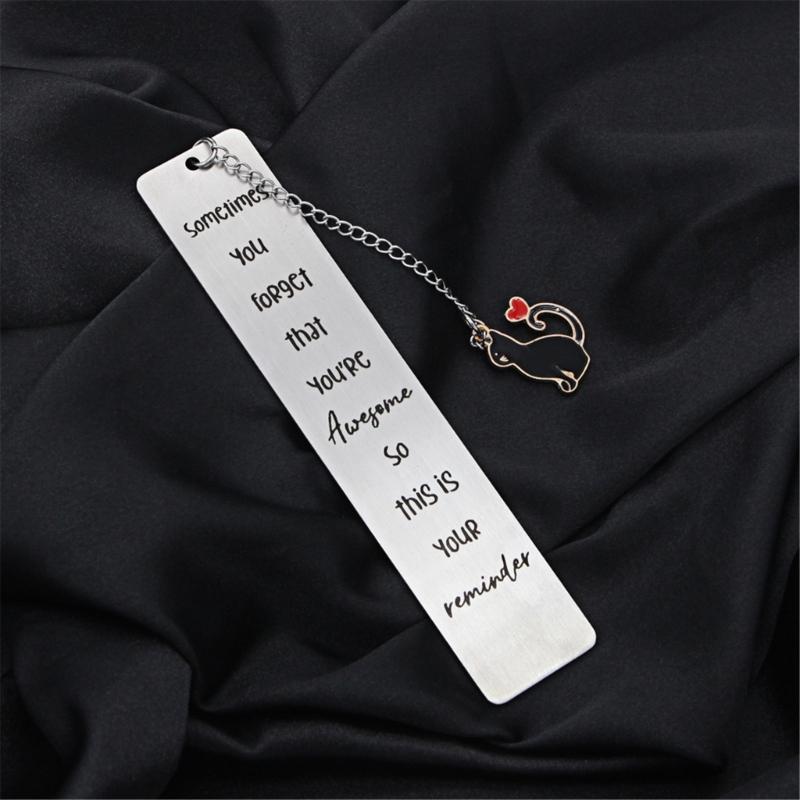 Stainless Steel Bookmarks Chain Bookmarks Cats Pendant Bookmarks Metal Book Mark Book Page Divider Gift for Book Lover